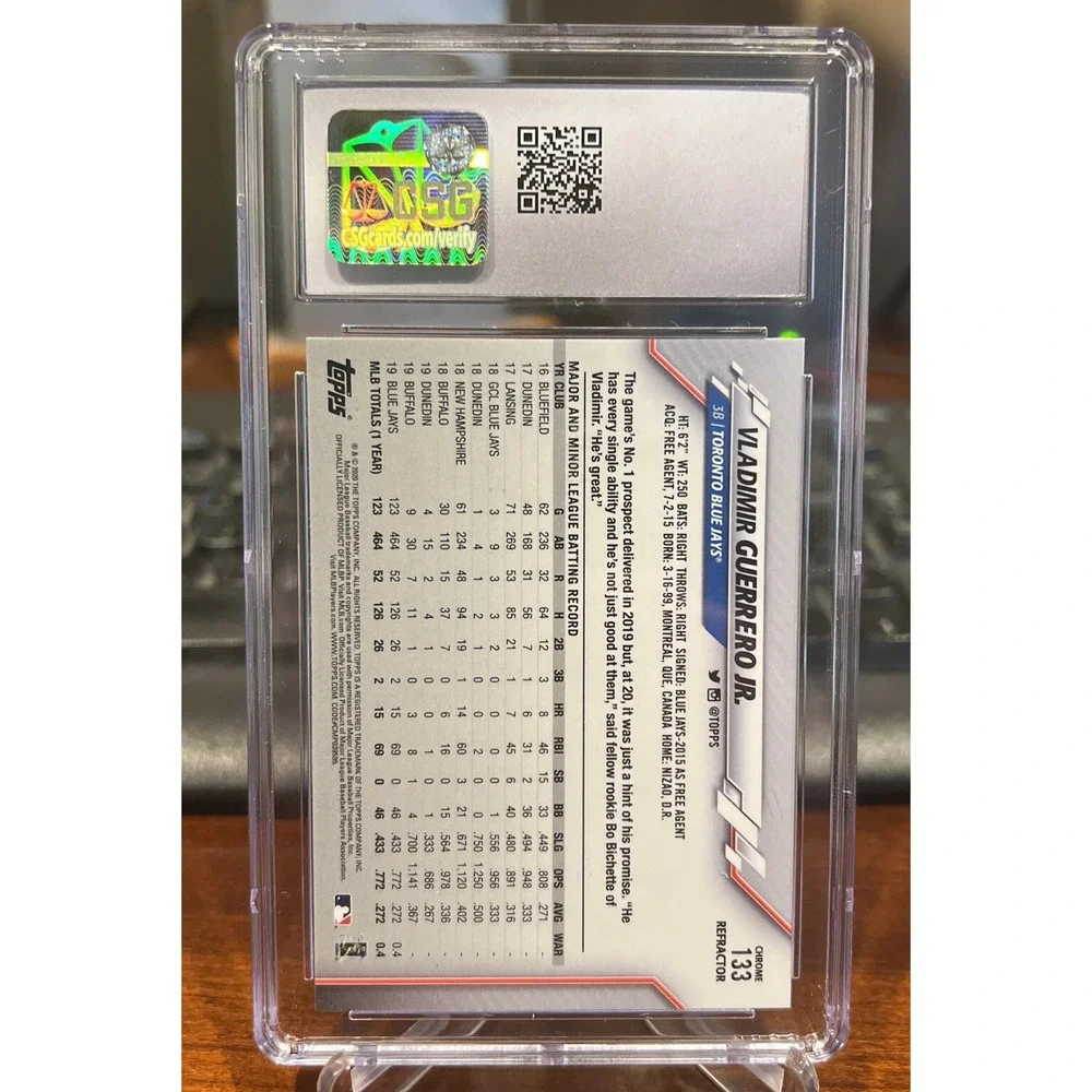 Vladimir‎ Guerrero Jr 2020 Topps Chrome 133 Refractor Rookie Cup CSG 10